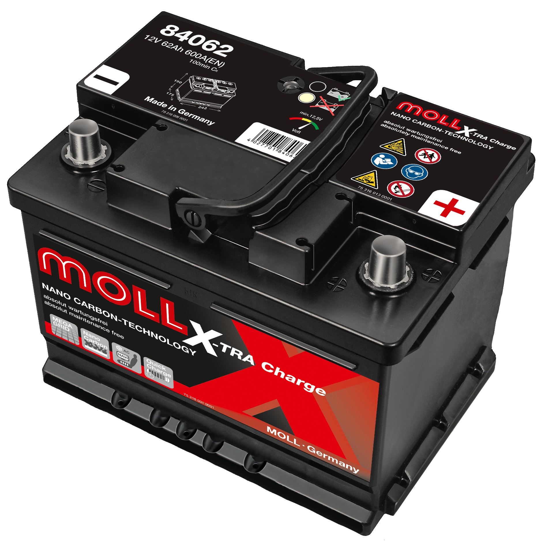 poster MOLL X-TRA Charge 12V 62Ah 600A